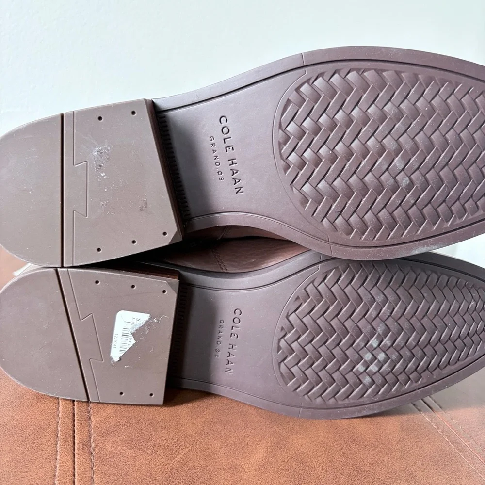 NWT Cole Haan River Waterproof Leather Chelsea Boots - Woodbury / Tan - 10B - Picture 5 of 7